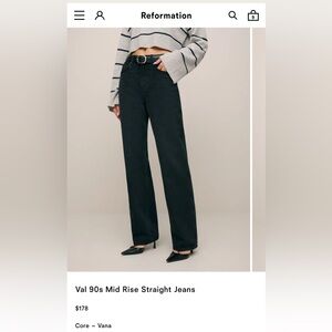 Reformation Val 90’s Black Straight Leg Jeans